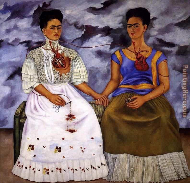 The Two Fridas painting - Frida Kahlo The Two Fridas art painting